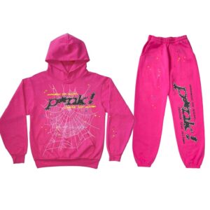 Black Printed Tracksuit – Pink