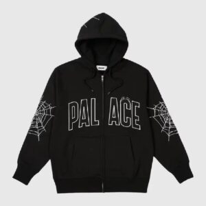 Palace Sp5der Zip Hoodie Black Palace Logo