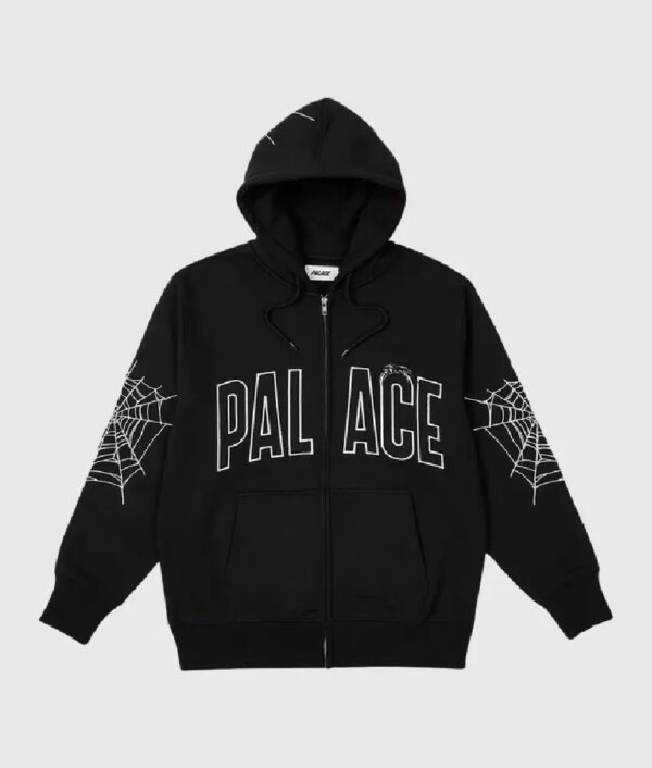 Palace Sp5der Zip Hoodie Black Palace Logo