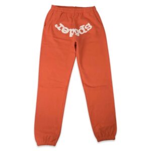 Rhinestone Web Suit Sweatpants Orange