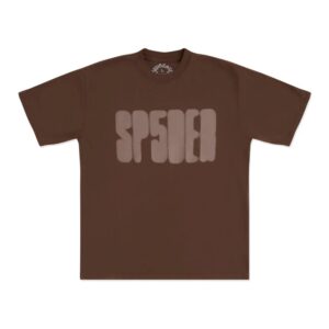 SP5DER FOCUSED LOGO BROWN TEE