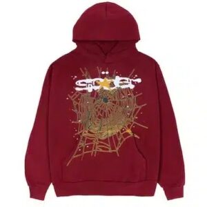 Sp5der Logo Maroon Hoodie